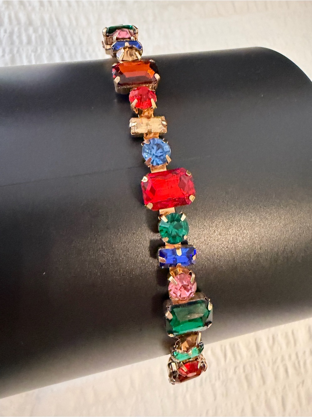 Multicolor Crystal Headband - Gold Setting